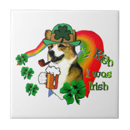 Welsh Corgi St Patricks Day Fliese
