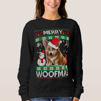 Welsh Corgi Welpen Frohe Woofmas Weihnachten Sweatshirt