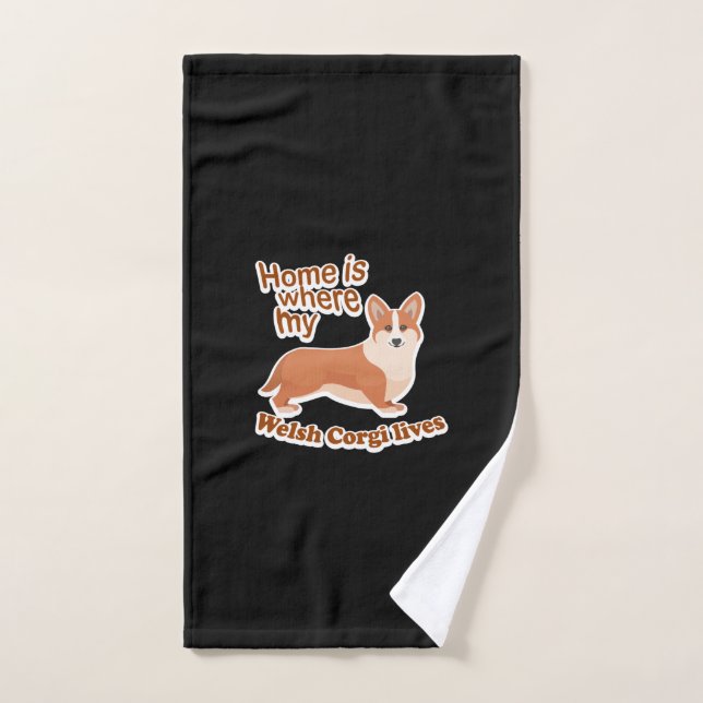 Welsh Corgi Zuhause Handtuch (Handtuch)