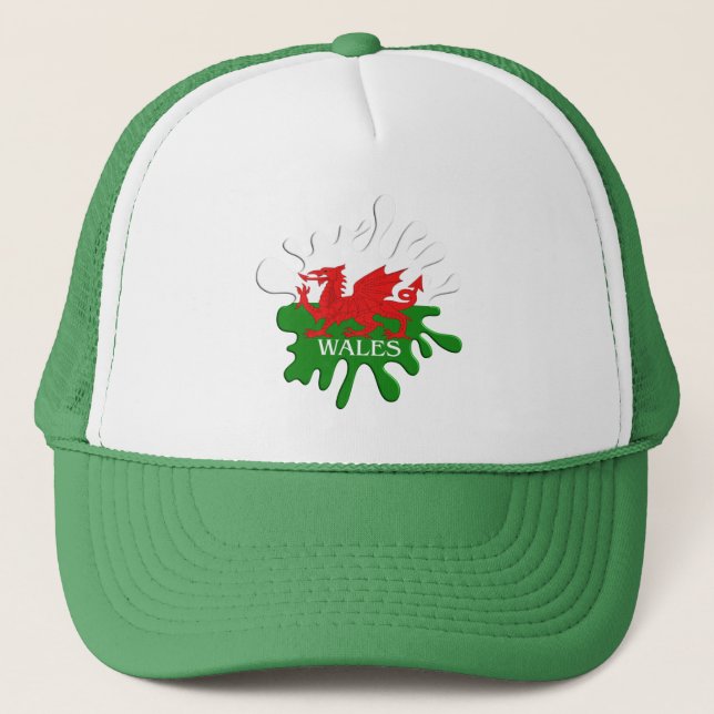 Welsh Cymru Flag Truckerkappe (Vorderseite)