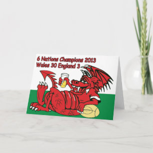 Welsh Dragon, 6 Nations Champions, Wales / England Karte