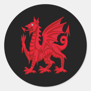 Welsh Dragon Cymru Flag Cardiff Welsh Runder Aufkleber