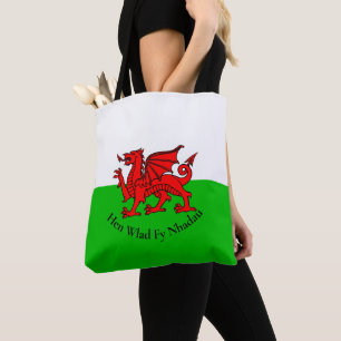 Welsh Dragon Flag, für St. David's Day Tasche