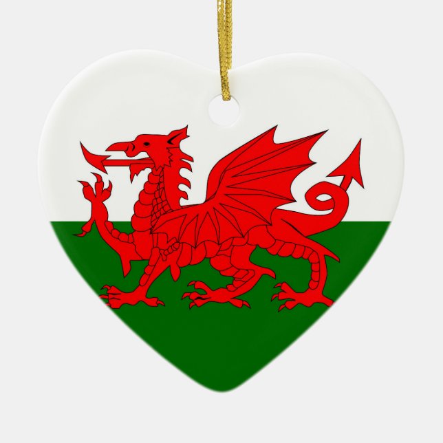 Welsh Dragon Flag Keramik Ornament (Vorne)