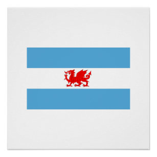 Welsh Dragon Flag Patagonia Colony Poster