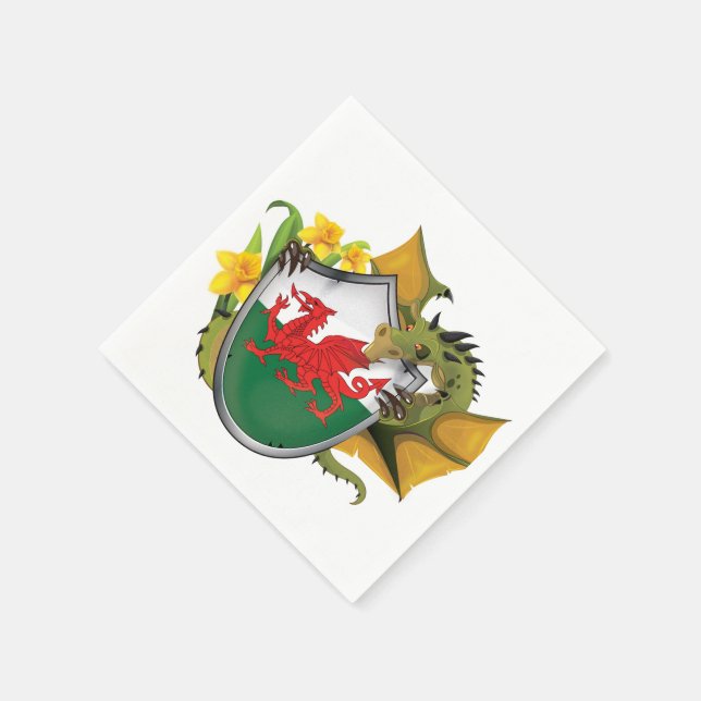 Welsh Dragon Flag Serviette (Ecke)