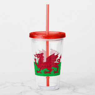 Welsh Dragon ~ Flag Wales Acryltrinkbecher
