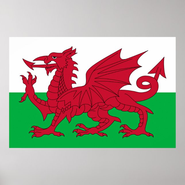 Welsh Dragon ~ Flag Wales Poster (Vorne)