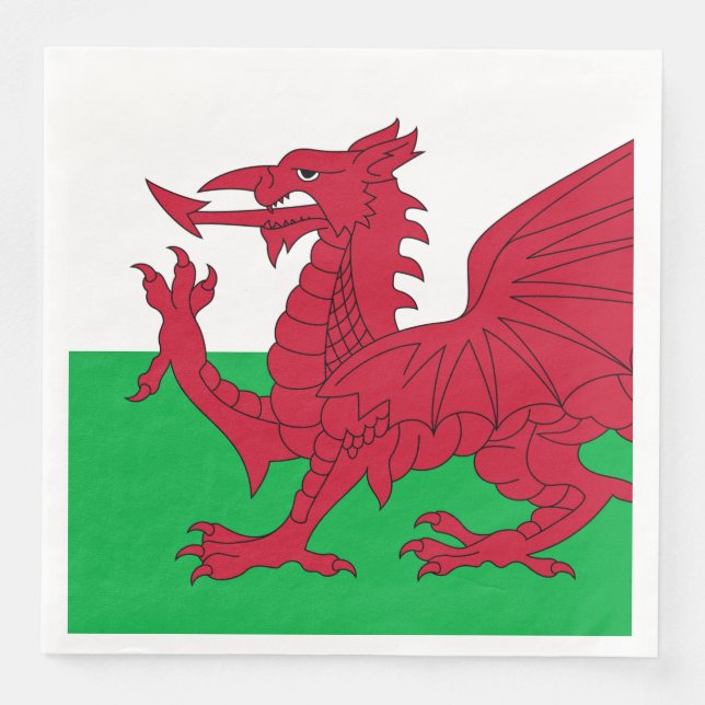 Welsh Dragon ~ Flag Wales Serviette (Vorderseite)