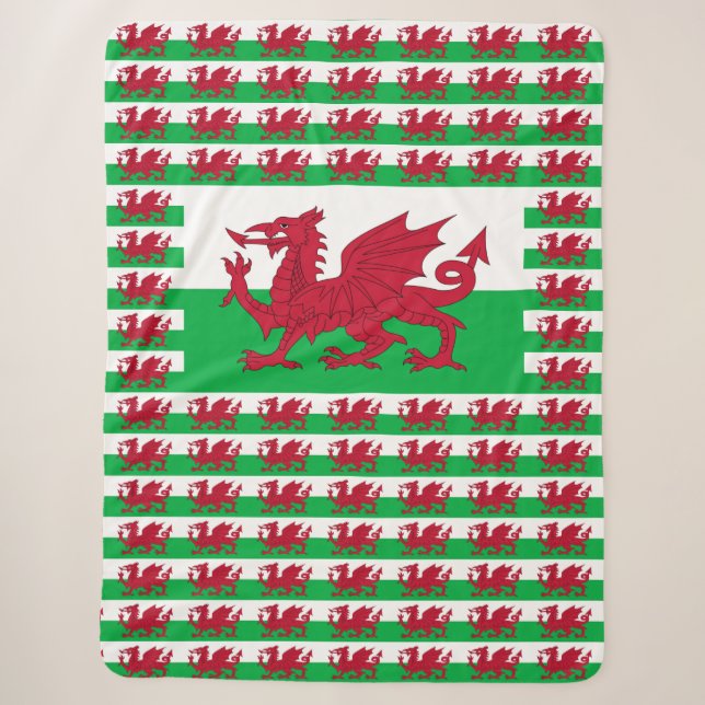 Welsh Dragon ~ Flag Wales Sherpadecke (Vorderseite)