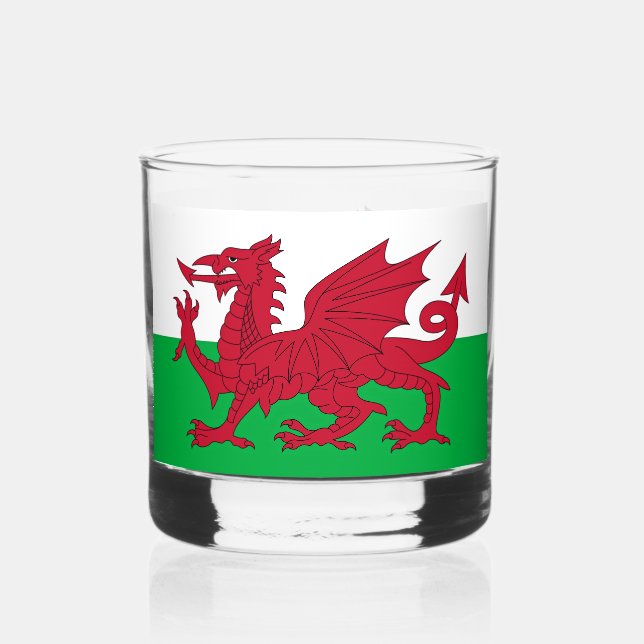 Welsh Dragon ~ Flag Wales Whiskyglas (Vorderseite)