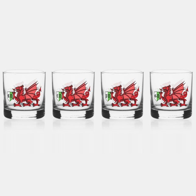 Welsh Dragon Monogram Whiskyglas (Vorderseite)