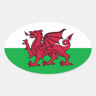Welsh Dragon Ovaler Aufkleber