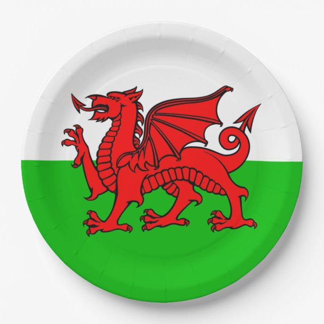 Welsh Dragon Plate Pappteller (Vorderseite)