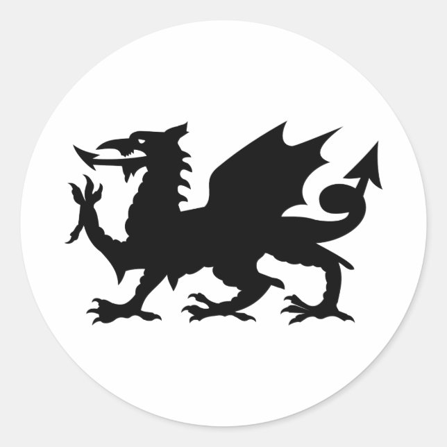 Welsh Dragon Runder Aufkleber (Vorderseite)