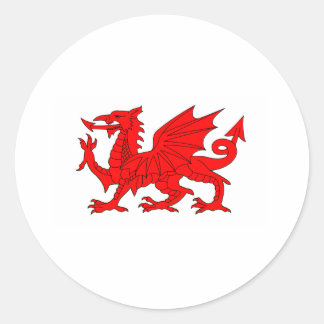 Welsh Dragon Runder Aufkleber