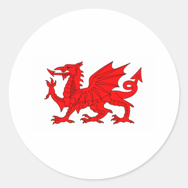 Welsh Dragon Runder Aufkleber (Vorderseite)