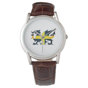 Welsh Dragon Saint David Flag Armbanduhr