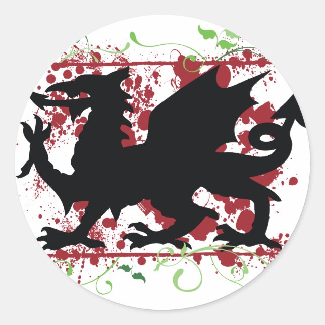 Welsh Dragon Stickers (Vorderseite)