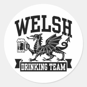 Welsh Drinking Team Runder Aufkleber
