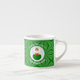 Welsh Flag Christmas Angel Personalisiert Espressotasse