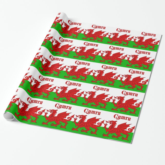 Welsh Flag Cymru Geschenkpapier (Ungerollt)