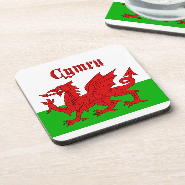 Welsh Flag Cymru Getränkeuntersetzer (Linke Seite)