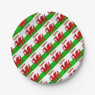 Welsh Flag Cymru Pappteller