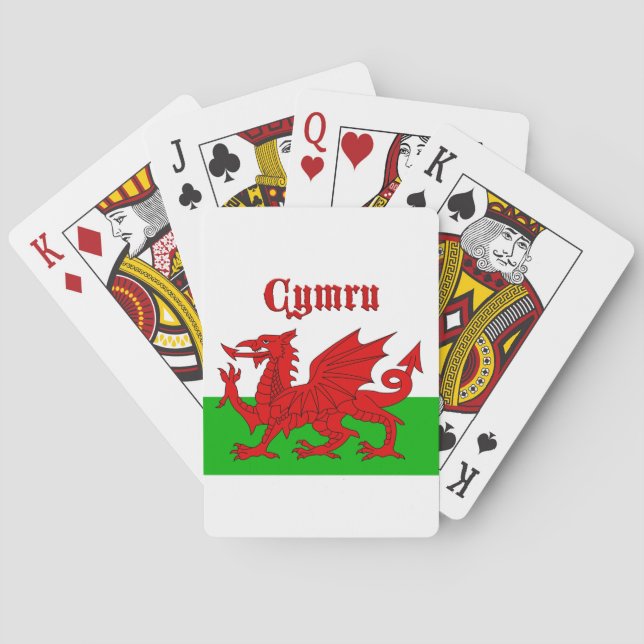 Welsh Flag Cymru Spielkarten (Rückseite)