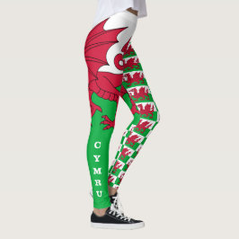 Welsh Flag, Dragon & Wales Modepatrioten /sport Leggings