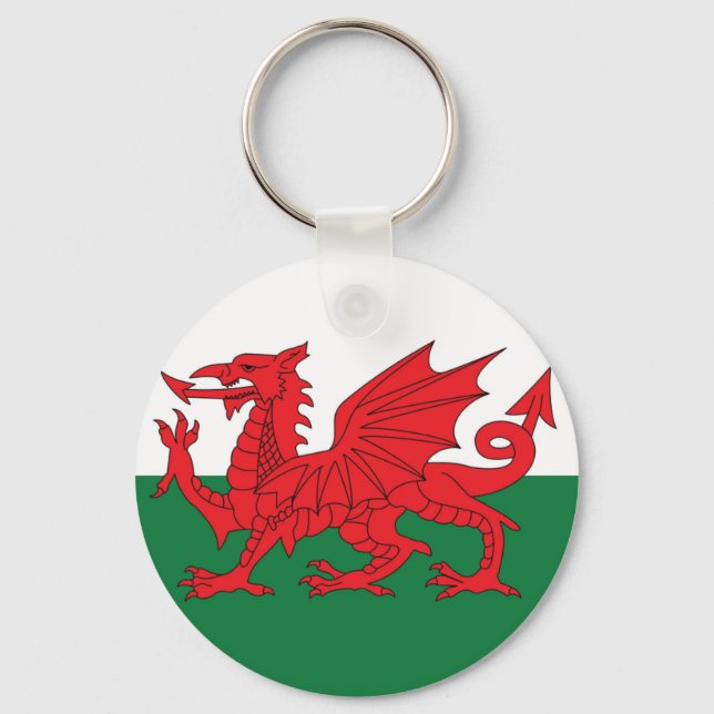 Welsh Flag Keyring Schlüsselanhänger (Vorderseite)