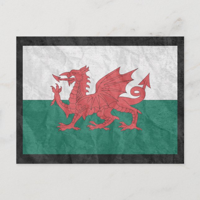 Welsh Flag Postkarte (Vorderseite)