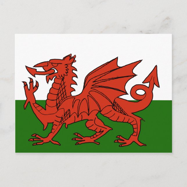 Welsh Flag Postkarte (Vorderseite)