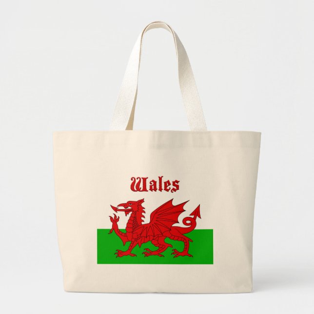 Welsh Flag Wales Jumbo Stoffbeutel (Vorne)
