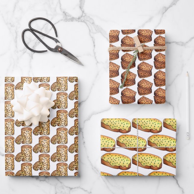 Welsh Foods Welshcakes Bara Brith Rarebit Wales Ve Geschenkpapier Set (Vorderseite)