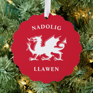 Welsh frohe Weihnachten Simple Celtic Nadolig Llaw Ornament Karte