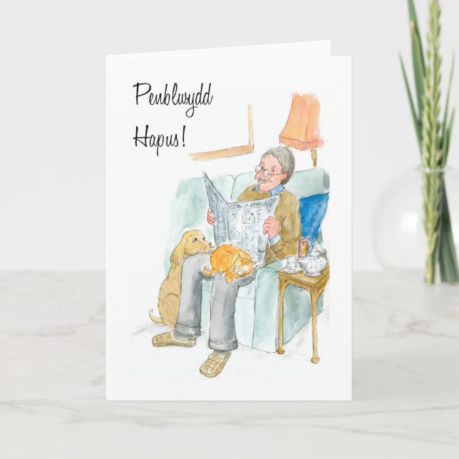 Welsh Greeting Birthday Card für einen Mann Karte (Vorderseite)