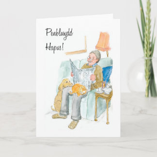 Welsh Greeting Birthday Card für einen Mann Karte