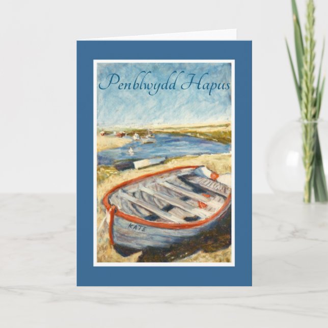 Welsh Greeting Birthday Card: Norfolk Dinghy Karte (Vorderseite)