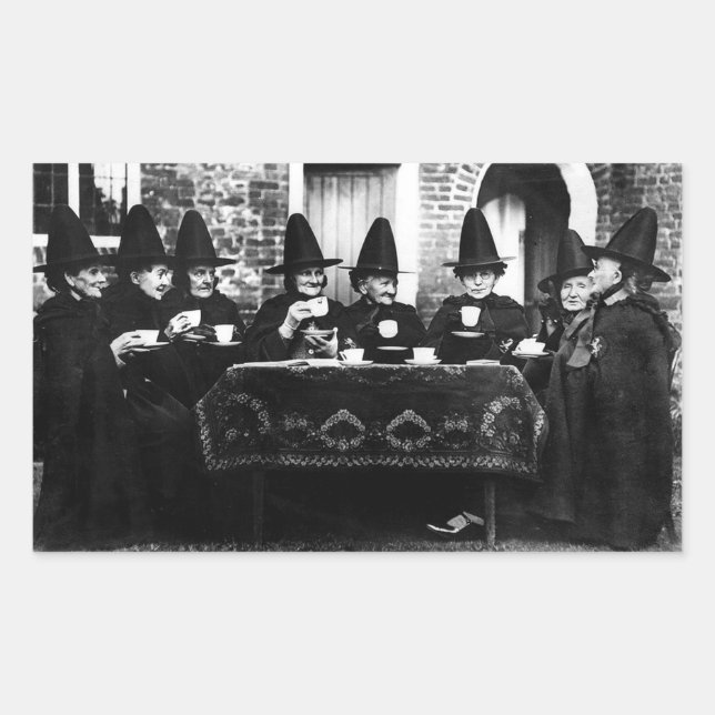 Welsh Hexen mit Tee-Krone-Teatime Rechteckiger Aufkleber (Vorderseite)