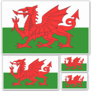 Welsh National Flag Contour Aufkleber