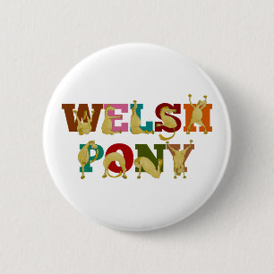 Welsh Pony mit farbenprächtigem Text Button