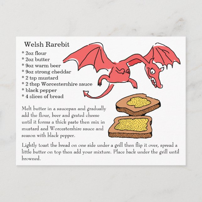 Welsh Rarebit Recipe Card Postkarte (Vorderseite)