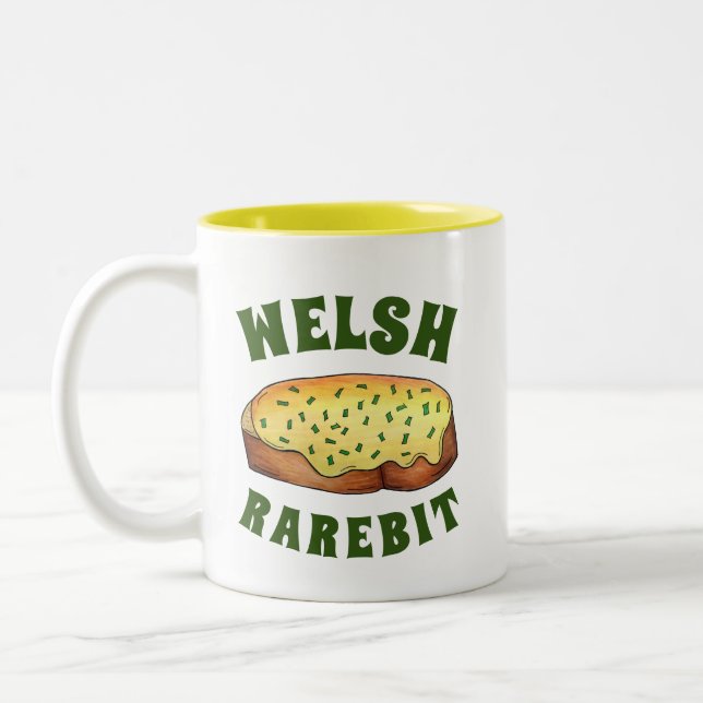 Welsh Rarebit Savory Cheese Toast British Food UK Zweifarbige Tasse (Links)