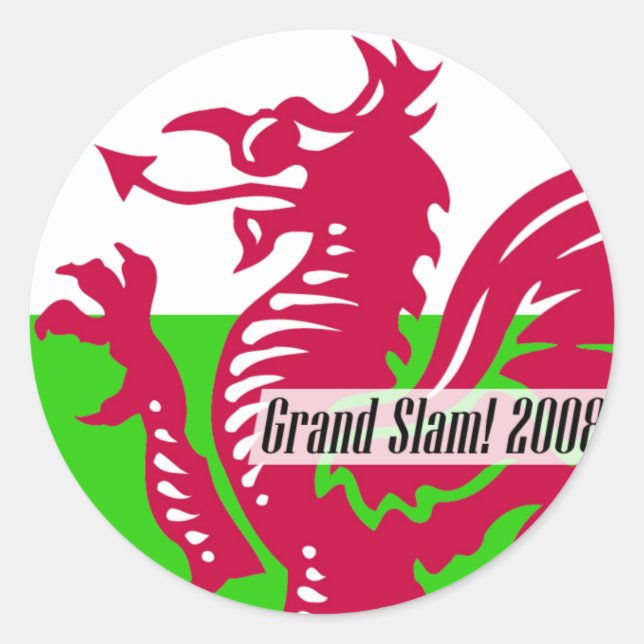 Welsh Rugby Grand Slam! Aufkleber 2008 (Vorderseite)