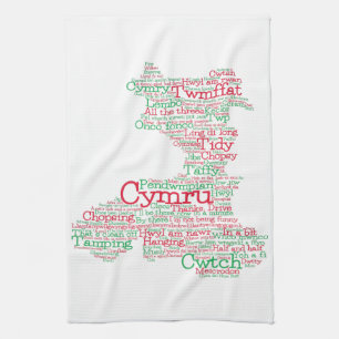 Welsh Slang Word Art Karte Handtuch