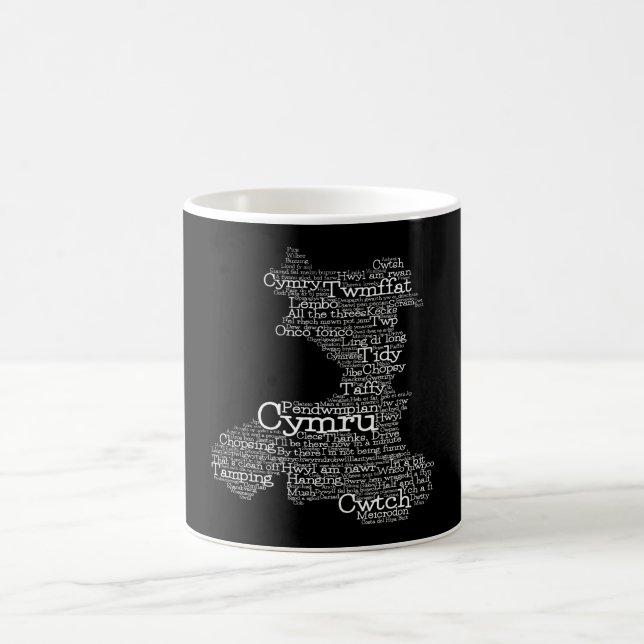 Welsh Slang Word Art Map Kaffee Tasse (Mittel)