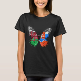 Welsh Slowakische Flag Butterfly T-Shirt