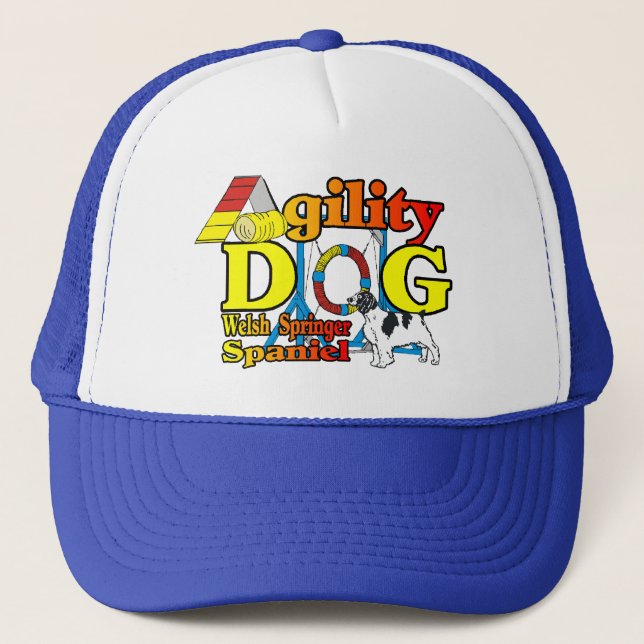 Welsh Springer Spaniel Agility Geschenke Truckerkappe (Vorderseite)