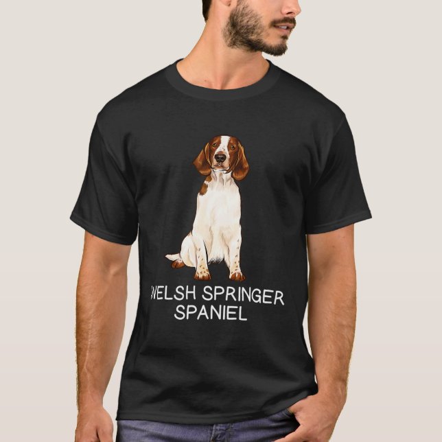 Welsh Springer Spaniel Crazy Dog T-Shirt (Vorderseite)